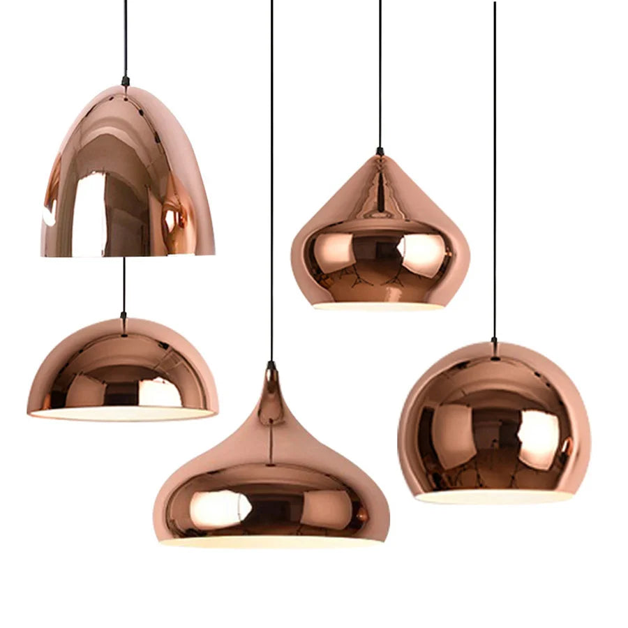 Nordic Rose Gold Globe Pendant Light Ceiling Fixture