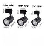 Dimmable COB LED Track Light 7W 12W 15W 20W 30W 40W 100lm/W Multi-Angle AC 110-240V Black White