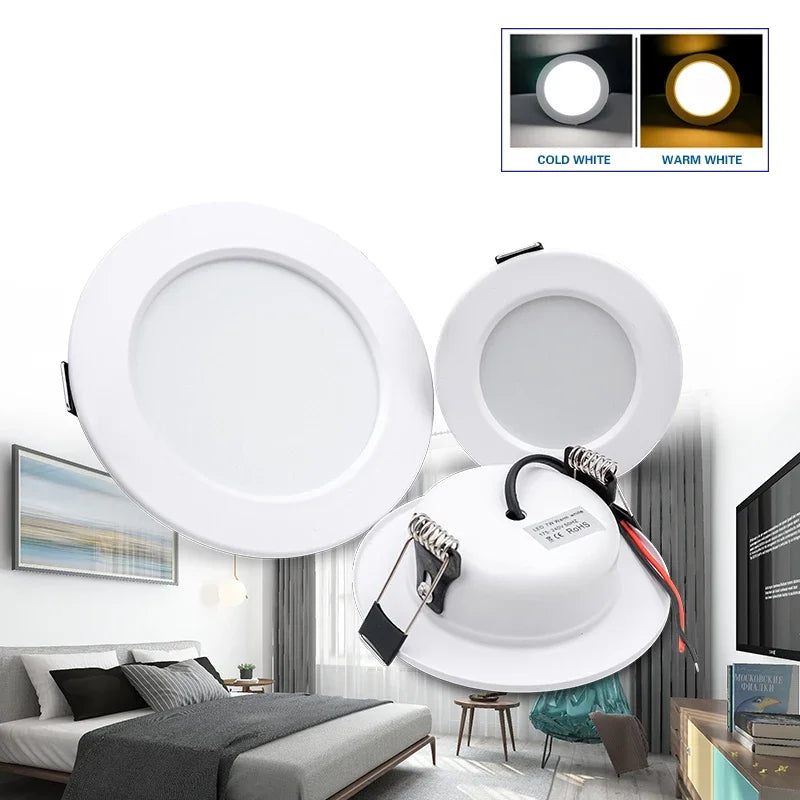 LED Recessed Downlight 5W 9W 12W 15W 18W Epistar DC12V DC24V AC110-220V 120° 6 Pack