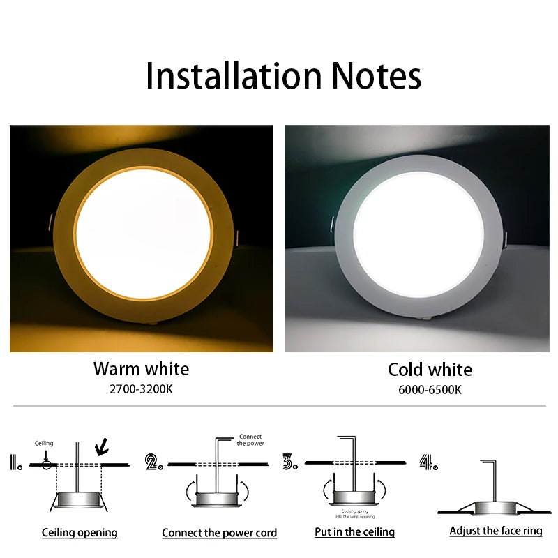 10-Pack LED Recessed Downlight 5W 9W 12W 15W 18W Epistar DC12V DC24V AC110-240V 120°