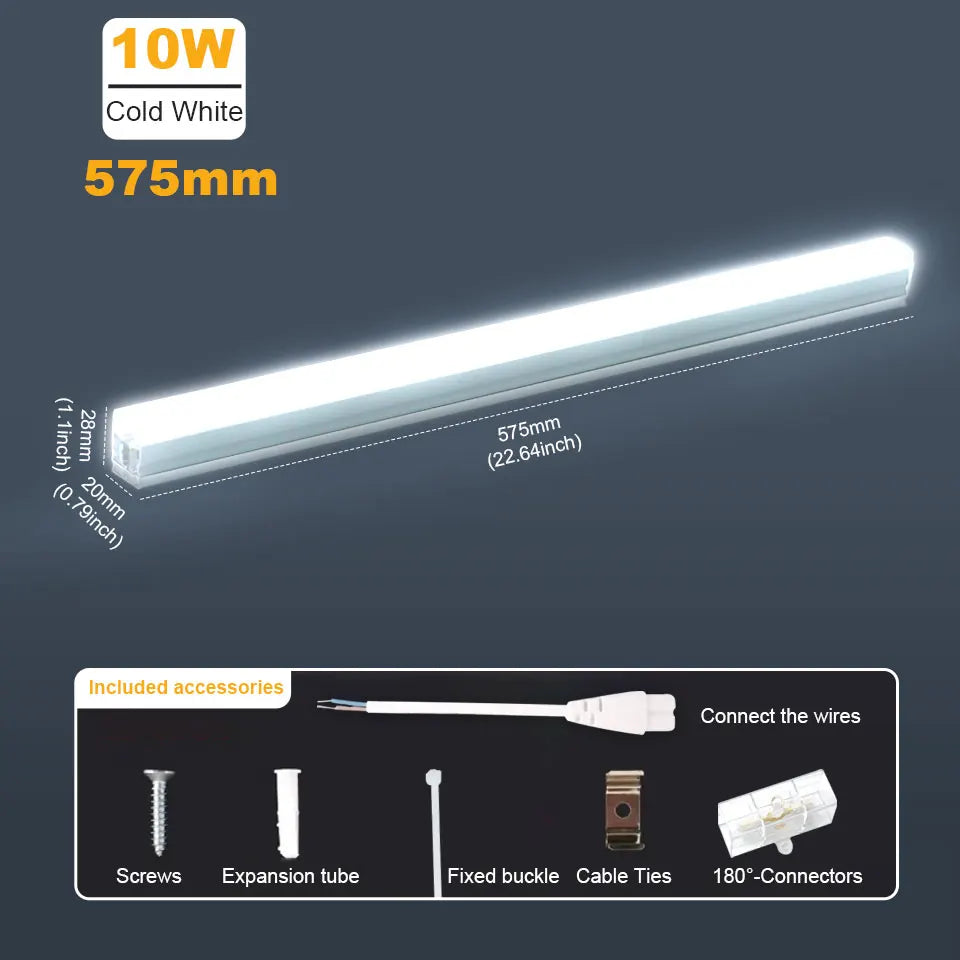 T5 LED Tube Light 10W 440mm 575mm 240° Cool White AC 121-240V Ceiling Kitchen Garage