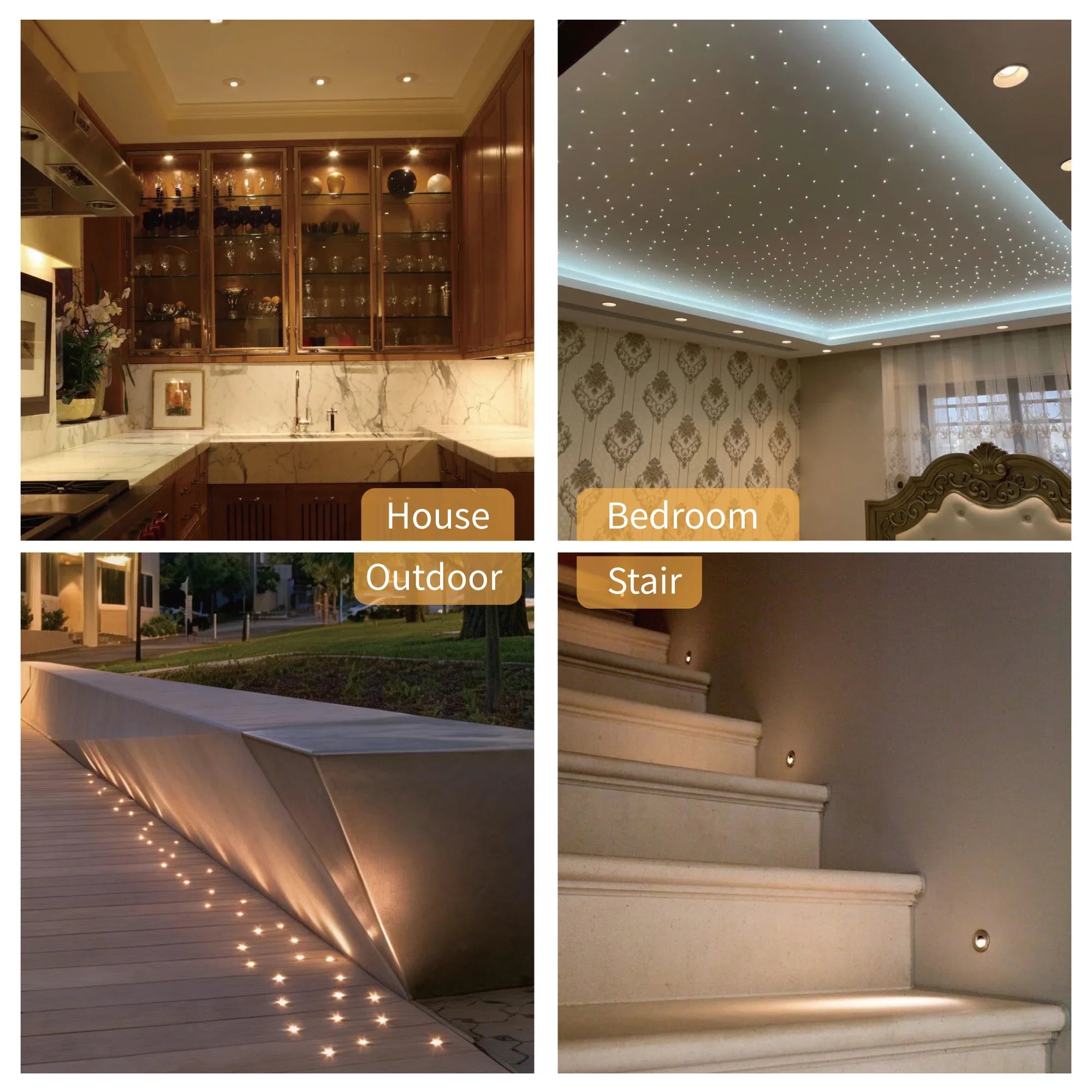 9-18 Pack 1W DC 12V Mini Recessed LED Spotlight Kit IP65 15mm Cutout 30° 120° AC Power Supply