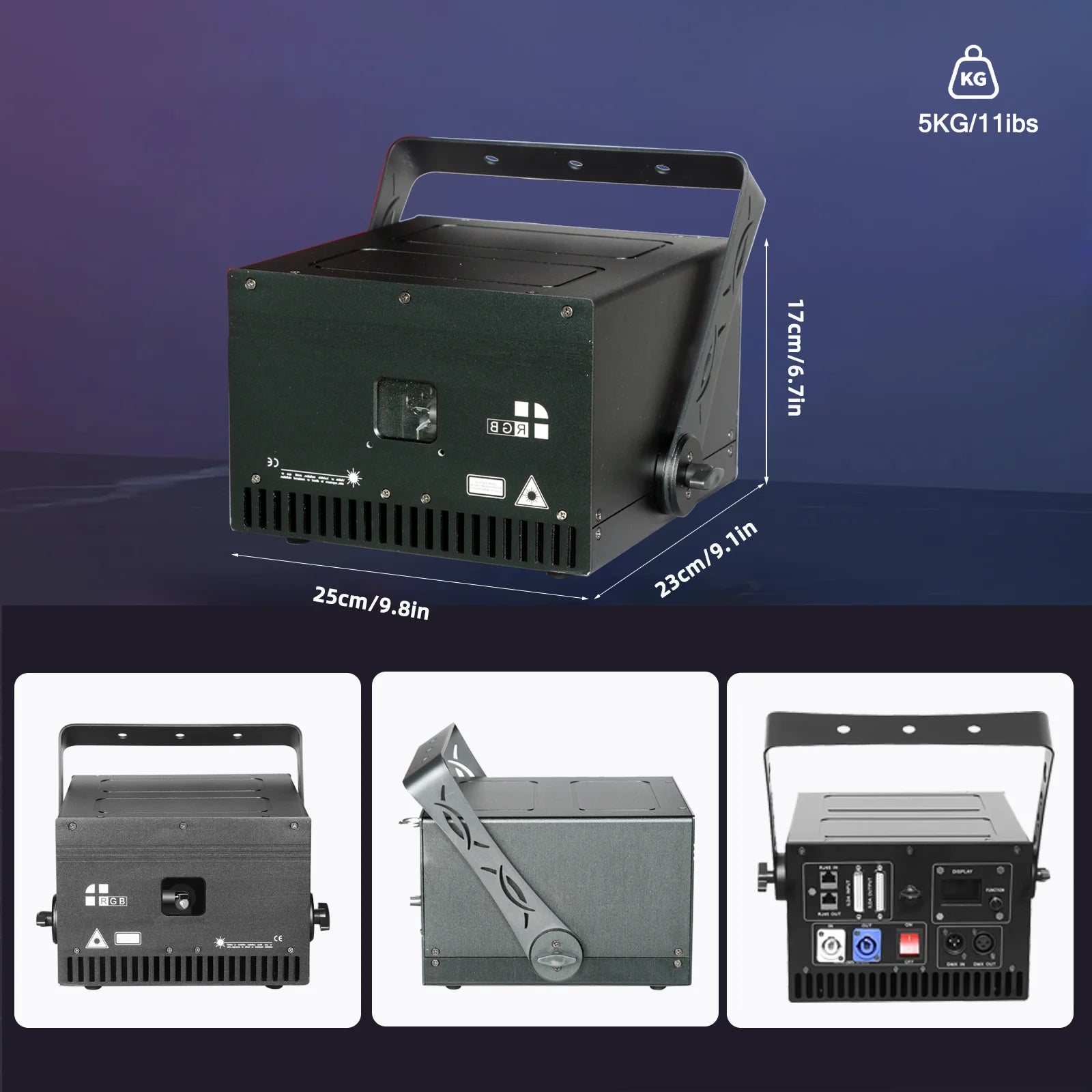 RGB Laser Scanning Projector 6W 8W 10W 12W 30K Galvo ILDA DMX512 APP RJ45 AC 110-220V Stage