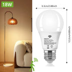 E26 Motion Sensor LED Bulb 18W 360° 3-6m Detection AC 110V Cool Warm White 3-Pack