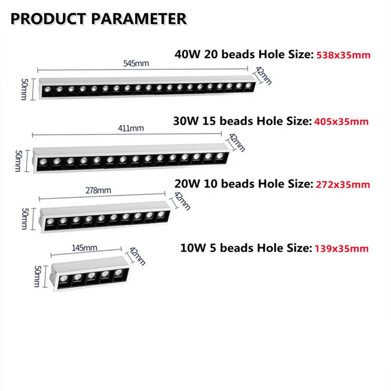 Dimmable Epistar COB LED Recessed Downlight 10W-40W CRI 90+ 24° 30° 45° AC 85-265V