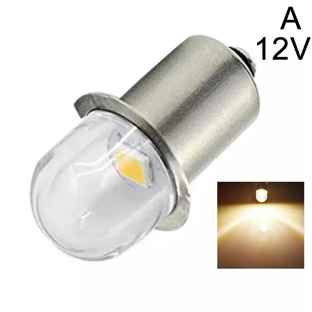 P13.5S LED Flashlight Replacement Bulb 0.5W DC 6V 12V 120 Degree SMD 2835 Warm White 3000K Cool White 6000K 50000 Hours Torch Upgrade