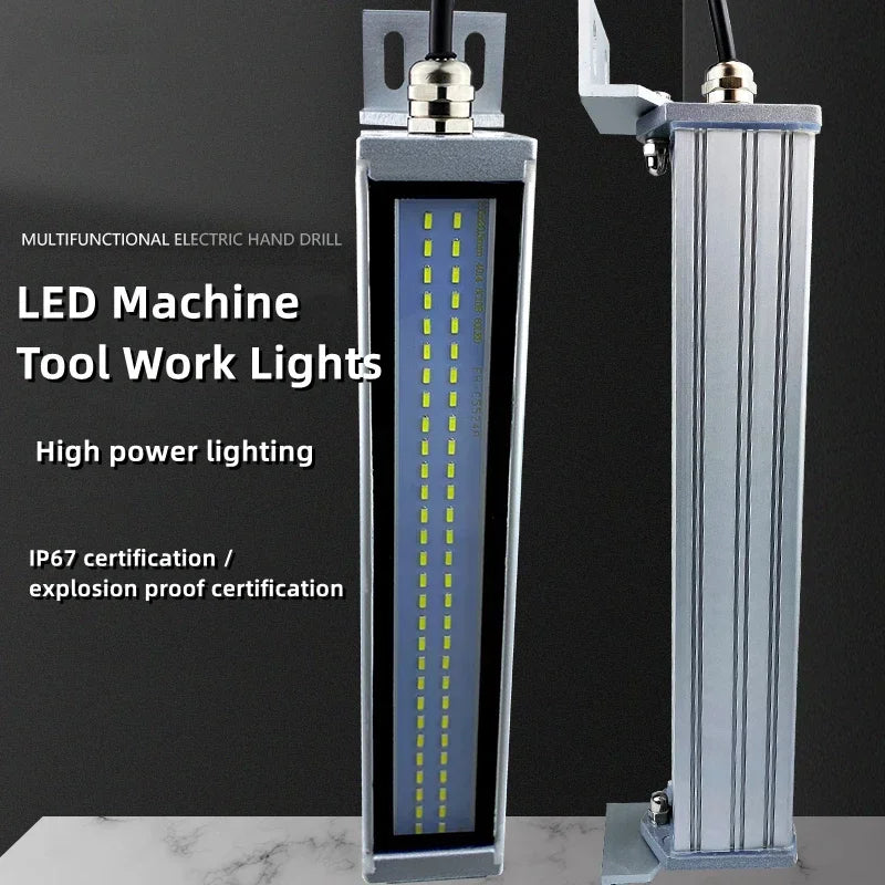 IP67 LED Machine Tool Work Light 10W to 40W Explosion Proof Waterproof Aluminum Alloy Tempered Glass AC 110-240V or DC 24-36V CNC Lathe Workshop