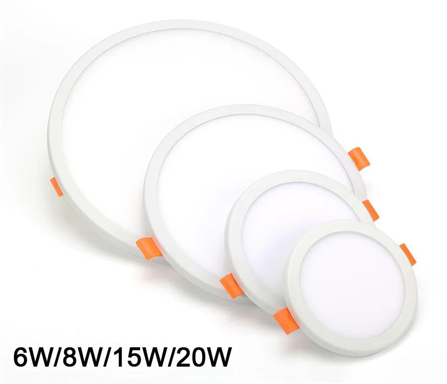 Ultra-Thin LED Recessed Panel Downlight 6W 8W 15W 20W Adjustable Cutout 50-210mm 85-265V