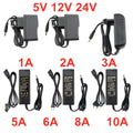 AC 100-240V to DC 5V 12V 24V Switching Power Supply 1A-10A Max 120W LED Strip Adapter CE