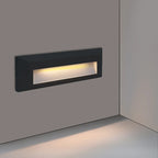 6W 9W 12W IP65 LED Wall Lamp Black Aluminum Tempered Glass AC 85-265V DC 12V Warm Cool White
