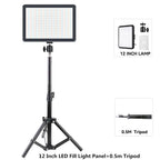 8/12 Inch LED Photography Video Panel Light 12W 15W 1700lm CRI 85+ 2800-7000K 5V USB-C Tripod