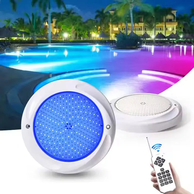 IP68 RGB LED Swimming Pool Light 18W 25W 35W DC 12V Wall Mounted Remote Control ABS PC Resin Filled D230mm Spa Pond Villa
