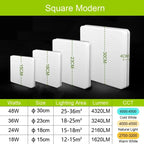 Ultra-Thin LED Flush Mount Ceiling Light 48W 6500K Square Iron Acrylic AC 90-260V
