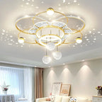 Modern Oval LED Pendant Chandelier Iron Acrylic Black Gold White Dimmable Remote AC 85-265V