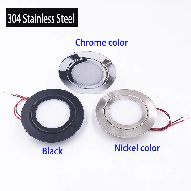 Ultra-Thin Mini LED Recessed Spotlight 3W 5W DC12V 24V 304 Stainless Steel PWM Dimmable IP65