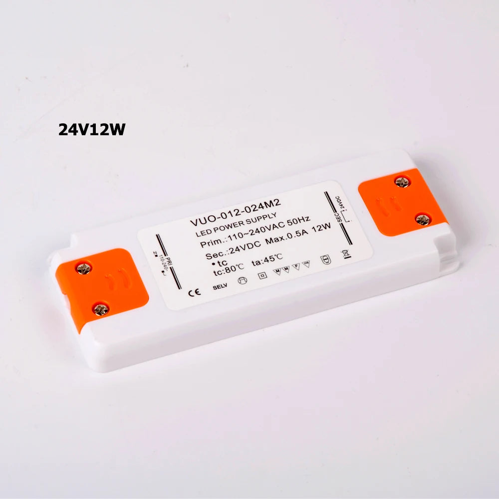 Ultra-Slim LED Driver Transformer 6W 12W 15W 20W 30W 50W 60W AC 110-240V to DC 12V 24V