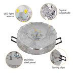 Crystal G4 LED Flush Mount Ceiling Light 5W 10cm Round Chrome Metal Embedded AC 85-250V Corridor Porch Balcony Bedroom