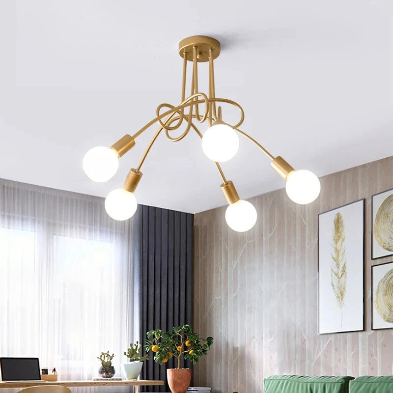 Modern Minimalist Branch Chandelier E26 E27 Iron AC 110-240V Hotel Restaurant Living Room