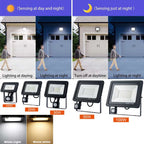 PIR Motion Sensor LED Flood Light 10W 20W 30W 50W 100W IP66 6000K AC 110-240V Outdoor