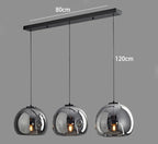 Modern Glass Ironware LED Pendant Chandelier 1 3 5 Heads 9-45W 3-Mode AC 90-240V