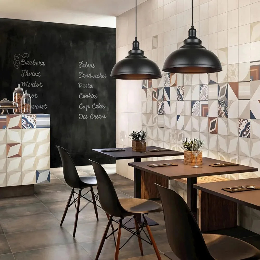 Vintage Industrial Iron Pendant Chandelier E26 Single Head Semi Flush Mount Touch Switch AC 90-260V Kitchen Dining Room Bar