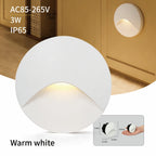 3W LED Recessed Step Light Square Round Black White AC 90-260V Anti-Glare Stair Wall