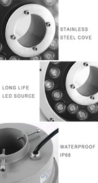 IP68 RGB LED Underwater Pool Light Stainless Steel Tempered Glass AC DC 12V 24V 3W 6W 9W 12W 18W 24W Fountain Landscape Lamp