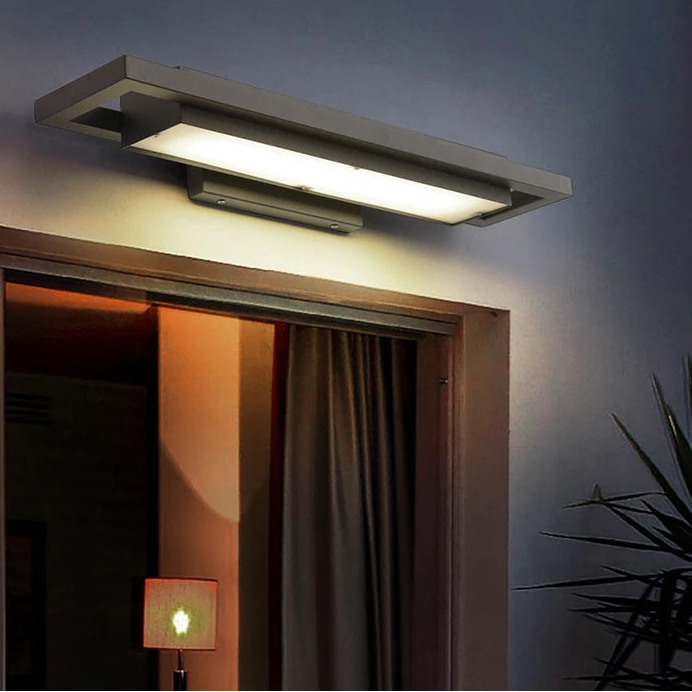 IP65 LED Outdoor Wall Lamp 15W 24W Black Aluminum Acrylic Baked Finish AC 110-240V Porch Doorway Corridor Balcony Garden Sconce