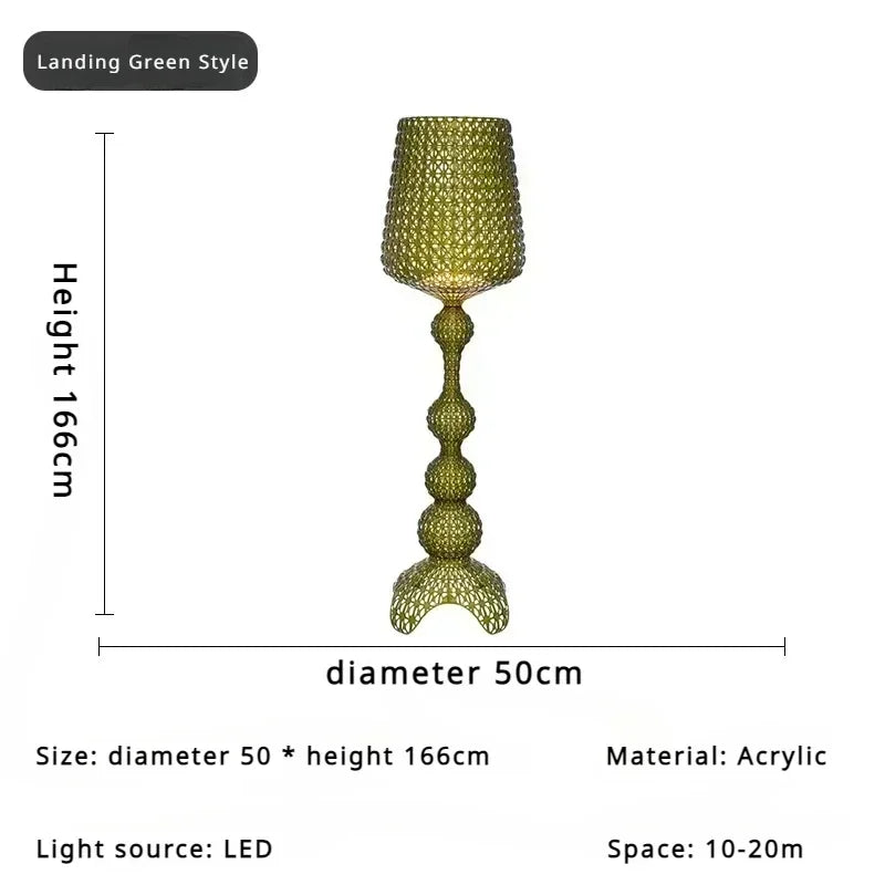 Italian Designer Hollowed Acrylic Floor Lamp E27 500x1650mm AC 110-240V White Black Blue