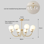 Modern LED Pendant Chandelier Iron Glass Brushed Stainless Plated Multi Head Touch Switch AC 90-260V Living Room Dining Room