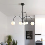 Nordic Minimalist G9 Pendant Chandelier Iron Frosted Glass Black Gold Red 90-260V