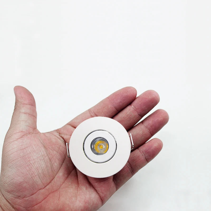 Mini Dimmable LED Recessed Downlight 1W 3W 52mm 45° CRI 80+ IP52 AC 85-265V 6 Pack