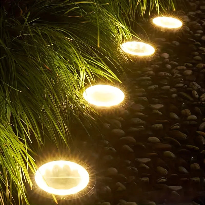 Solar LED Underground Ground Light 8 or 20 LED IP65 Stainless Steel ABS Dusk to Dawn Auto Sensor Warm White Cool White Garden Path Driveway