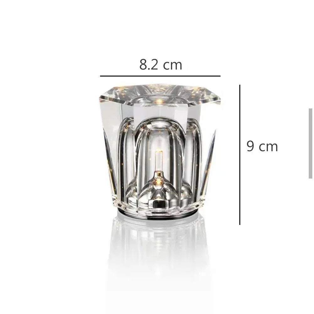 Diamond Crystal LED Night Light Rechargeable Atmosphere Table Lamp Bedroom Bedside Bar Restaurant 0.5W