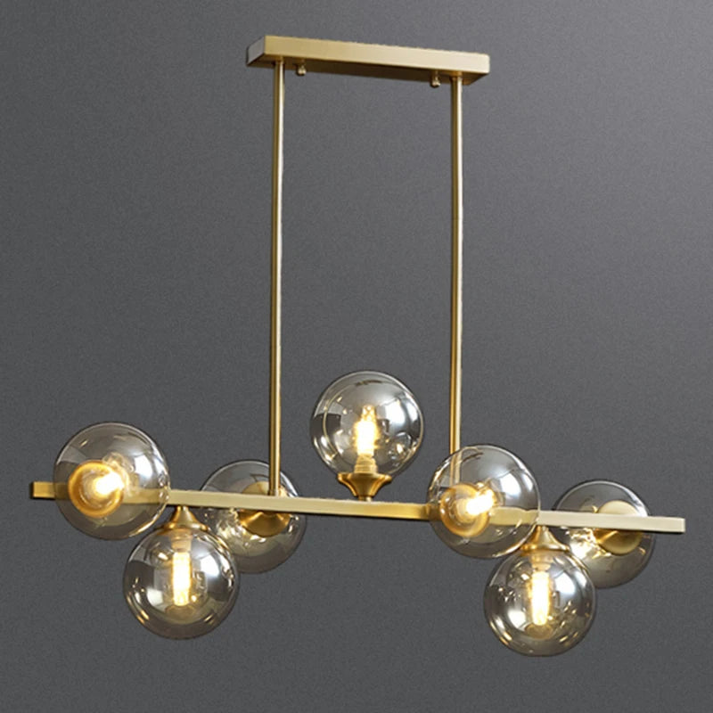 Modern Multi-Head Glass Pendant Chandelier 7 9 Heads 48W Ironware Dimmable AC 90-265V