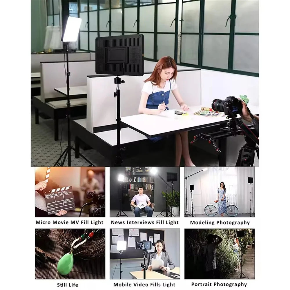 11-Inch LED Photography Fill Light 2700-6500K Dimmable 1/4" Mount Remote Tripod USB 5-20V