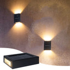 Solar Up Down Wall Washer Light IP65 Waterproof Outdoor Garden Porch Yard Lamp