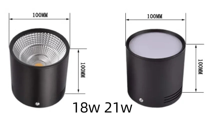 COB LED Recessed Downlight 7W 9W 12W 15W 18W 21W 25W 30W Die Cast Aluminum CRI 90 60 Degree Dimmable Knob Switch AC 85-265V Warm White Natural White Cool White