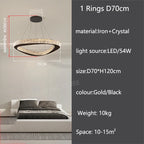 Modern Crystal LED Chandelier Stainless Steel Polished Cord Pendant Remote Control Dimmable AC 90-265V Villa Living Room Staircase