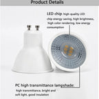 GU10 LED Spotlight Bulb SMD 2835 3W 6W 9W 12W 38 Degree CRI 80 AC 175-265V Energy Saving Globe