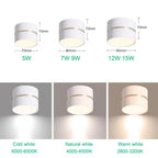 Dimmable Surface-Mounted LED Downlight 5W-15W CRI 85+ 90-110lm/W 120° AC 90-260V Black White