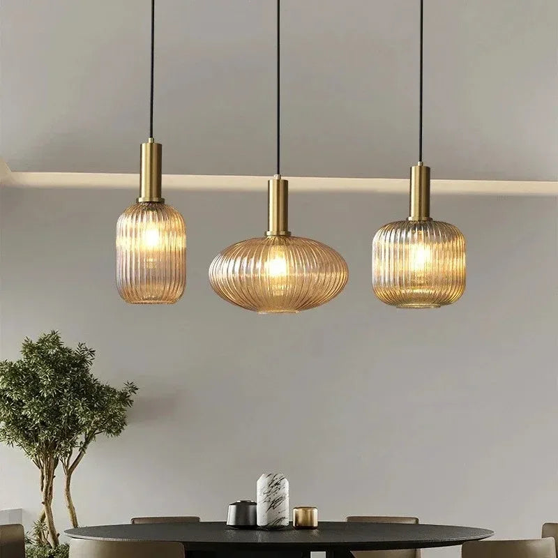 Nordic Glass LED Pendant Light E26 Single Head Cord Pendant Metal AC 90-260V Kitchen Island Bedroom Restaurant Cafe Hotel