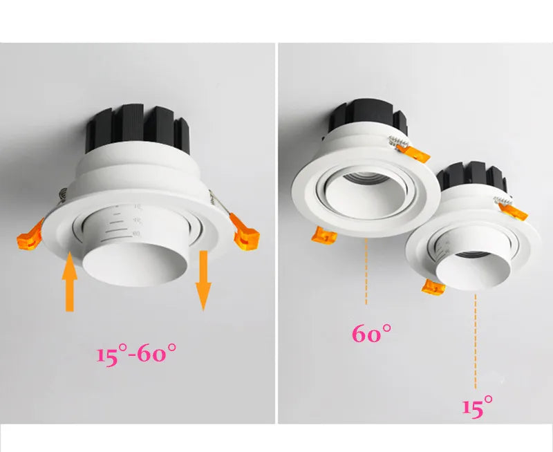 Adjustable Beam COB LED Recessed Downlight Spotlight