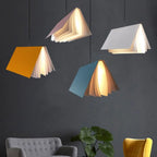Modern Book Style LED Pendant Light E26 Single Head Iron PC Cord Pendant AC 110-240V Dining Room Kitchen Island Bedroom 5 Colors