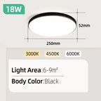 Ultra-Thin LED Surface Ceiling Light 10W 15W 20W 30W Square Round CRI 90+ AC 90-265V