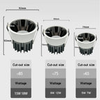 Dimmable COB LED Recessed Downlight 5W 7W 9W 12W 15W 18W CRI 95 120-130lm/W 85-265V