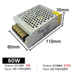 AC 110-220V to DC 12V 24V Power Supply 5A 10A 20A 40A LED Strip Indoor Aluminum Constant Voltage