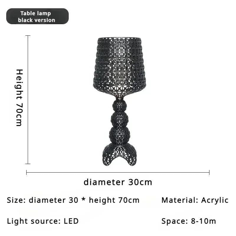 Italian Designer Hollowed Acrylic Floor Lamp E27 500x1650mm AC 110-240V White Black Blue
