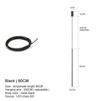 Modern Linear LED Chandelier Pendant Light 3 Head Black Brushed Aluminum Adjustable Wire Dining Room Kitchen Island