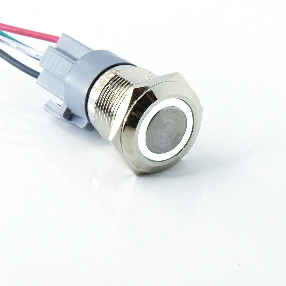 IP65 Waterproof Metal Push Button Switch 12mm 16mm 19mm 22mm 1 to 3A LED Brass Nickel Chrome Momentary or Latching 3V to 220V NO NC